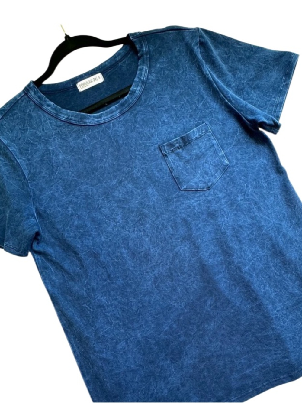 NWT Sapphire Blue Mineral Washed Basic Tee